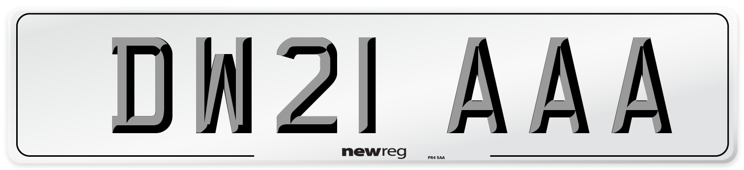 DW21 AAA Number Plate from New Reg